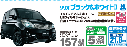 白黒チェックのおしゃれな特別装備が満載